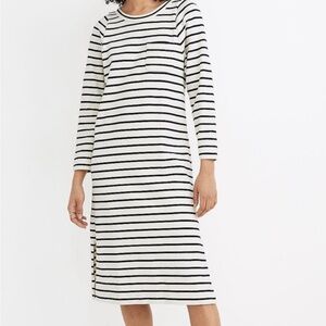 Madewell Pocket Tee Midi Dress - Nautical Stripe